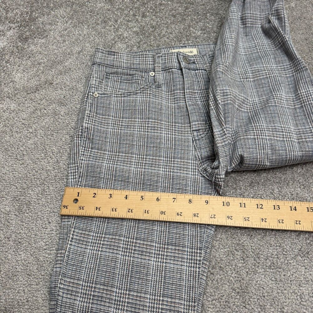 Madewell Stovepipe Ankle Jeans Womens 27 Glen Plaid Gray Straight Leg High Rise - Picture 13 of 16